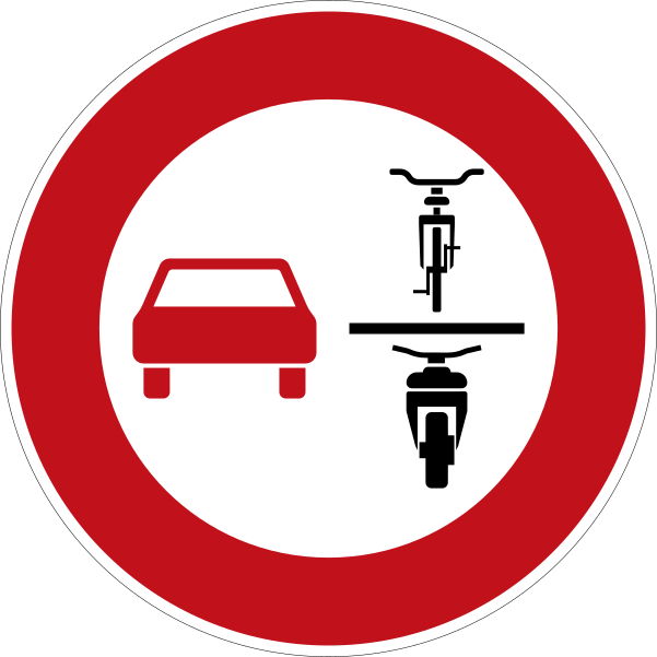 Bild: Schild Verbot einen Radfahrenden zu überholen